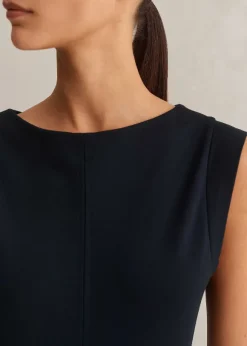 Travel Tailoring Boat Neck Midi Dress