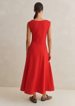 Travel Tailoring Boat Neck Midi Dress