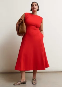 Travel Tailoring Boat Neck Midi Dress