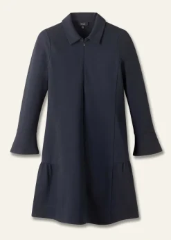 Travel Tailoring Fluted Hem Shift Dress