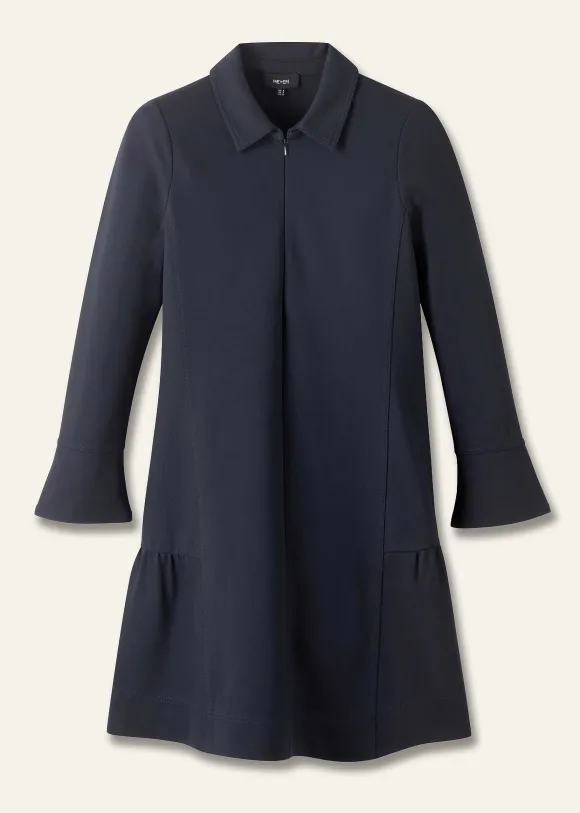 Travel Tailoring Fluted Hem Shift Dress