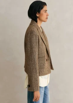 Tweed Cropped Coat Jacket
