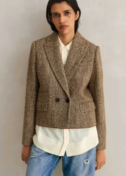 Tweed Cropped Coat Jacket