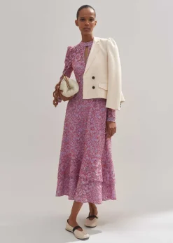 Two-Tone Lace Midi Dress