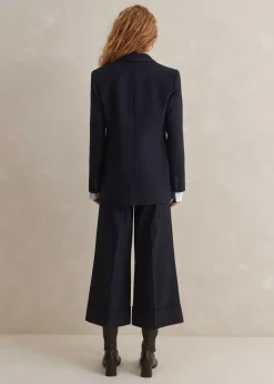 Wool - Blend Exaggerated Crop Trouser Suit