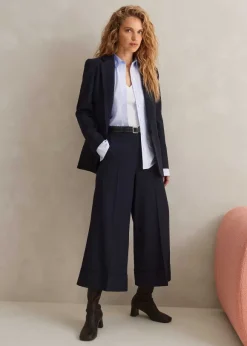 Wool - Blend Exaggerated Crop Trouser Suit