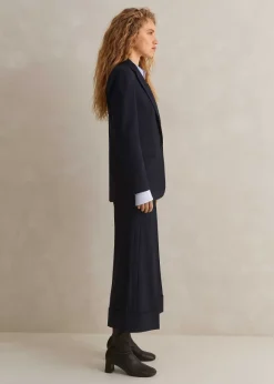 Wool - Blend Exaggerated Crop Trouser Suit
