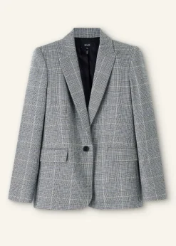 Wool Check Boyfriend Blazer