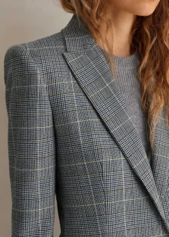 Wool Check Boyfriend Blazer