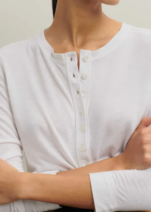Wool Jersey Henley Top