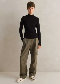Wool Jersey Roll Neck Top
