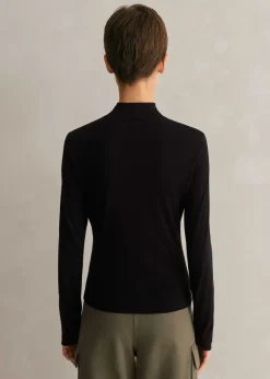 Wool Jersey Roll Neck Top