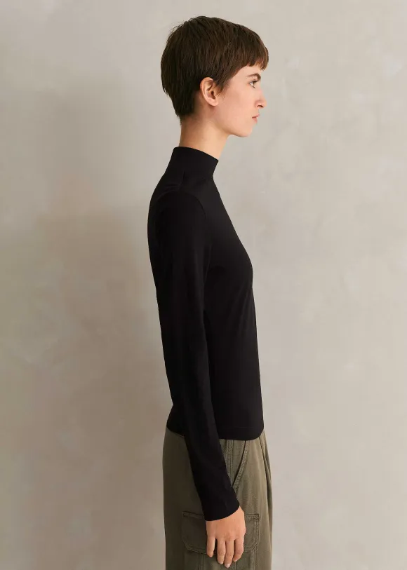 Wool Jersey Roll Neck Top