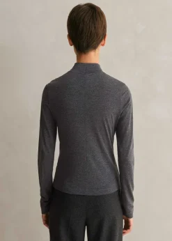 Wool Jersey Roll Neck Top