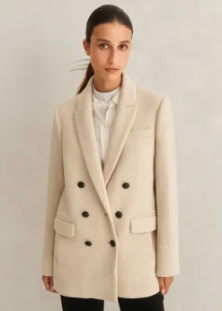 Wool-Blend Blazer Coat