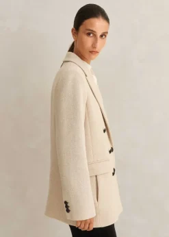 Wool-Blend Blazer Coat