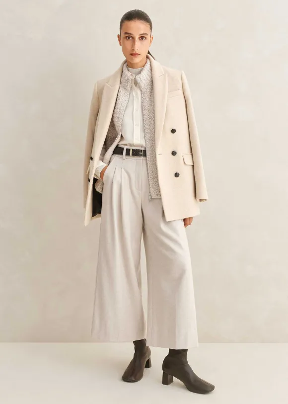 Wool-Blend Blazer Coat