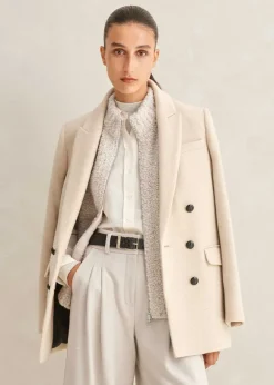 Wool-Blend Blazer Coat