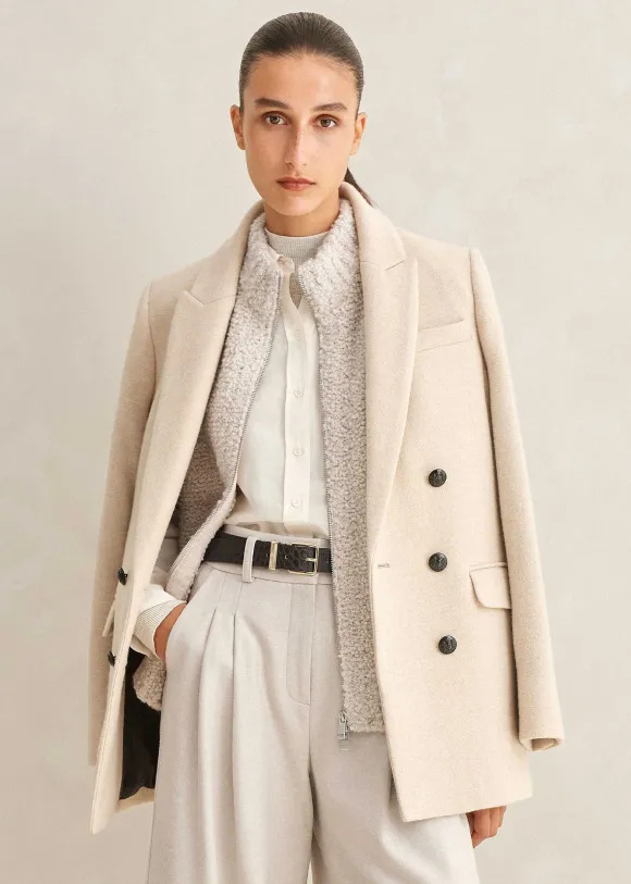 Wool-Blend Blazer Coat