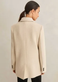 Wool-Blend Blazer Coat