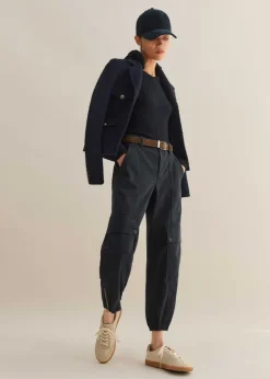 Zip Detail Crop Cargo Jogger