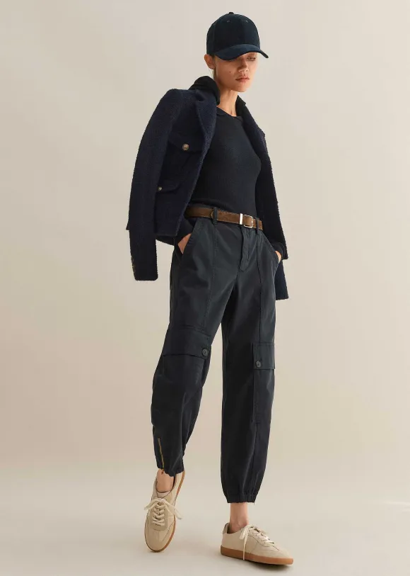 Zip Detail Crop Cargo Jogger